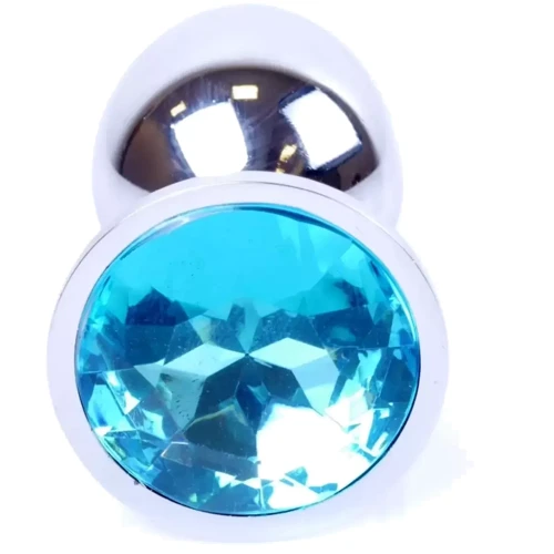 Анальная пробка Boss Series - Jewellery Silver PLUG Light Blue S (BS6400014): Особенности С кристаллами