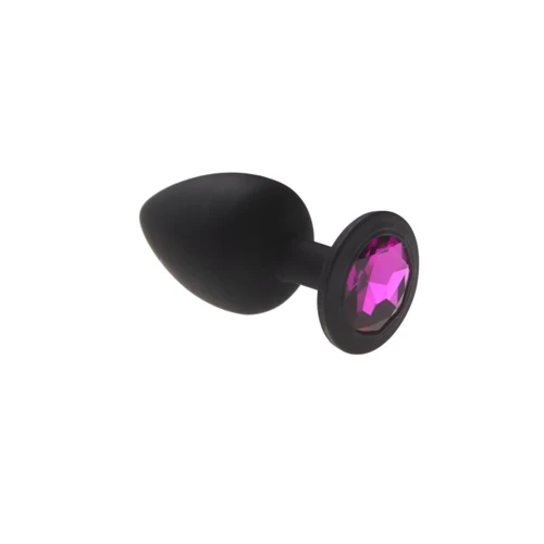 Анальний корок CRYSTAL Black Silicone Amethyst, L