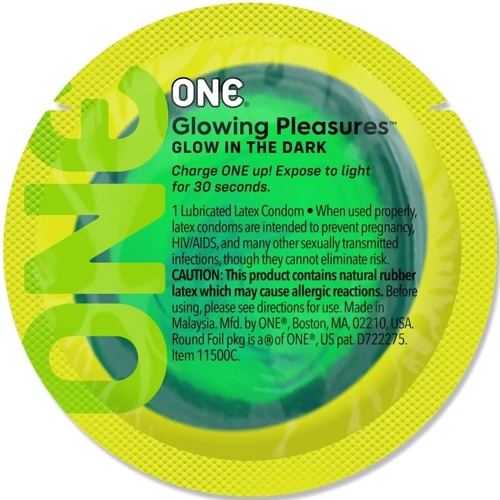 Набір презервативів ONE Glowing Pleasures 100 шт.: Тип Светящиеся