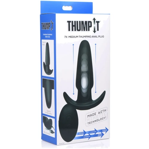 Анальний корок з поштовхами ThumpIt 7X Large Thumping Anal Plug: Наявність вібрації  Есть