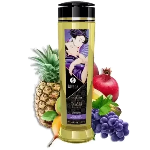 Массажное масло Shunga Libido - Exotic Fruit (240 мл) натуральное увлажняющее: Объем, мл 240