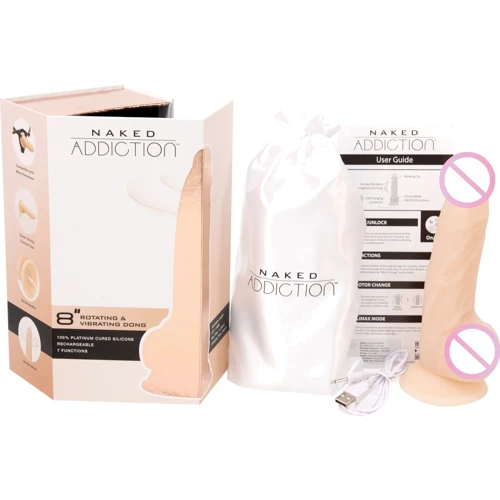 Фалоімітатор з вібрацією та ротацією Naked ADDICTION Chris 8″ Rotating & Vibrating Dong, пульт ДК: Призначення Вагінальні