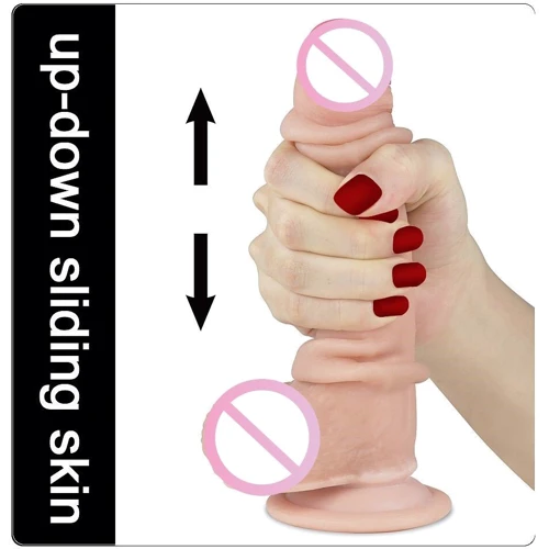 Фаллоимитатор LoveToy Sliding-Skin Dual Layer Dong 7" Flesh: Тип Реалистичные