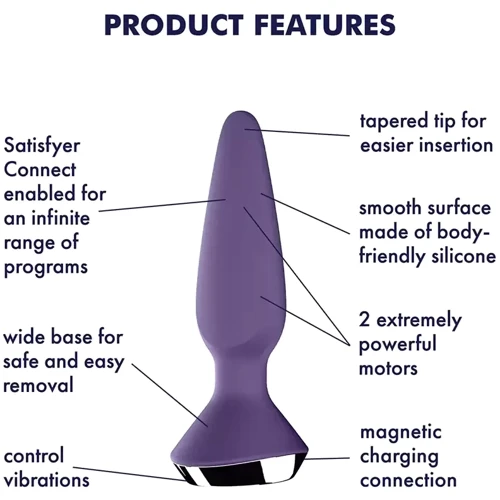Анальная смарт-пробка Satisfyer Plug-ilicious 1 (фиолетовая): Наличие вибрации Есть