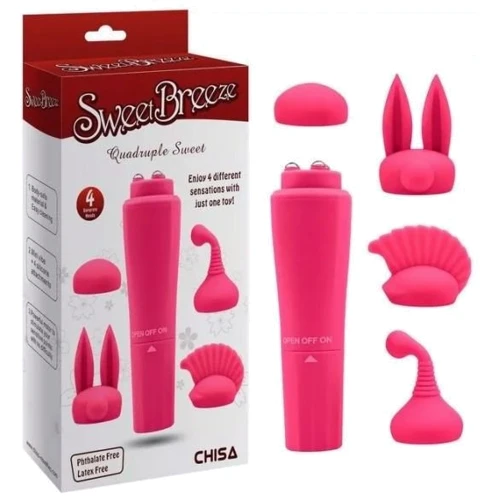 Вібромасажер CHISA з 4 насадками Quadruple Sweet Pink: Для кого Для жінок