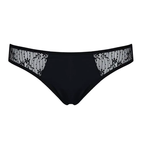 Трусики-слипы с кружевной сеточкой Dina Thong black L/XL - Passion: Для кого Для женщин