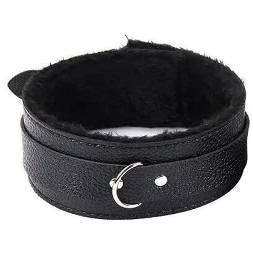 Ошейник с мехом SKN-C056, BLACK