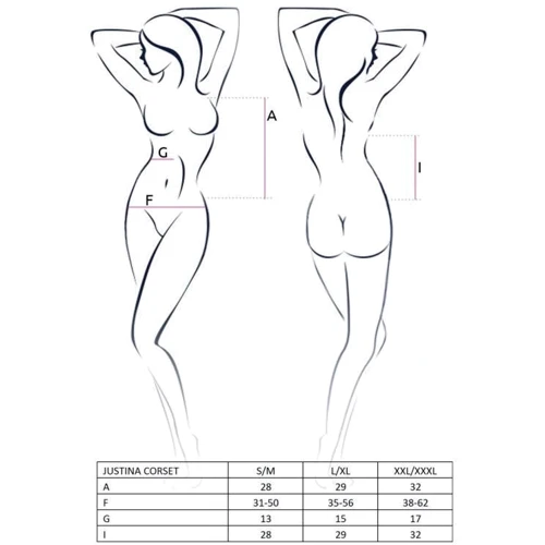 Сексуальний корсет Passion JUSTINA CORSET black L / XL: Вид Комплекти