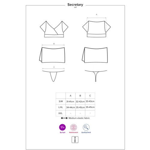 Костюм секретарки Obsessive Secretary L/XL: Матеріал Полиамид