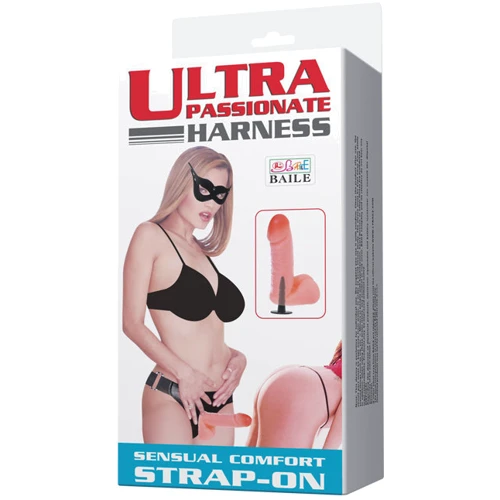Страпон Ultra Passionate Harness Strap-On Fresh: Длина, см 17.5