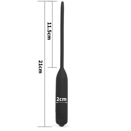 Уретральная вставка с вибрацией LoveToy Silicone Vibrating Urethral Dilator: Цвет черный