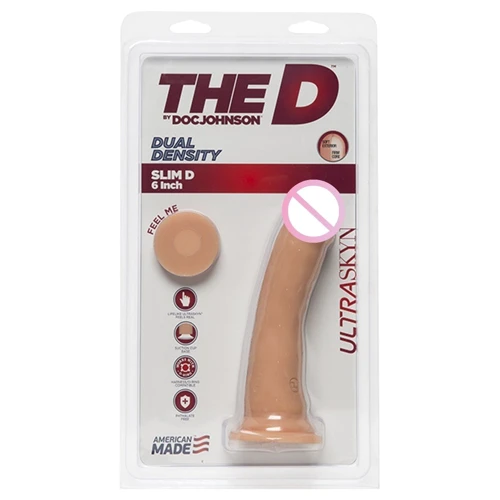 Doc Johnson Slim D6 Ultraskyn without balls реалистичный фаллоимитатор на присоске, 16.5x5 см: Тип Реалистичные