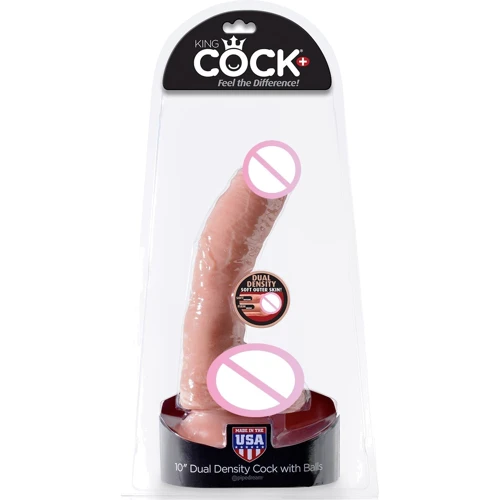 Фаллоимитатор Pipedream King Cock Plus 10" Dual Density Fat: Мошонка Есть