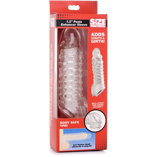 Насадка на пеніс Size Matters 1.5" Inch Penis Enhancer Sleeve Clear фото 6