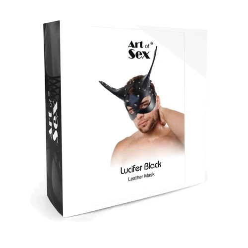 Шкіряна маска Art of Sex - Lucifer Black: Колір черный