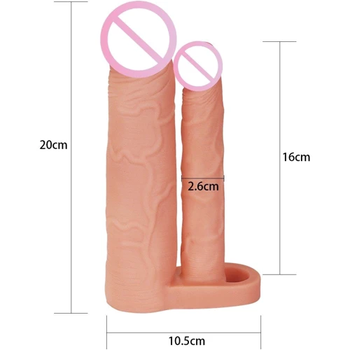 Насадка на член LoveToy Pleasure X-Tender Double Penis Sleeve Flesh Add 2": Назначение Для двойного проникновения