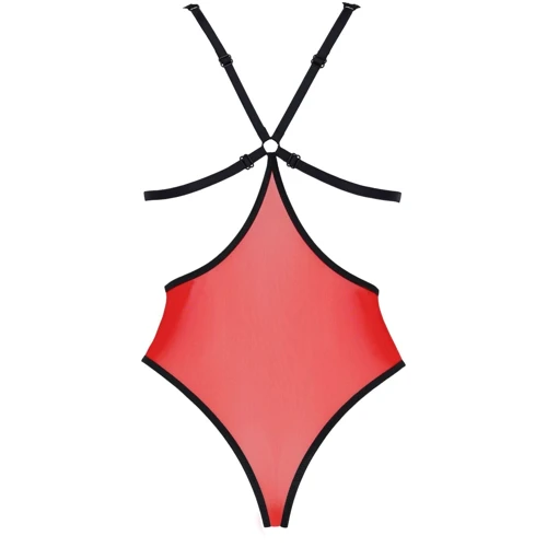 Полупрозрачное боди с кружевом Passion PEONIA BODY Red L/XL: Применение На тело