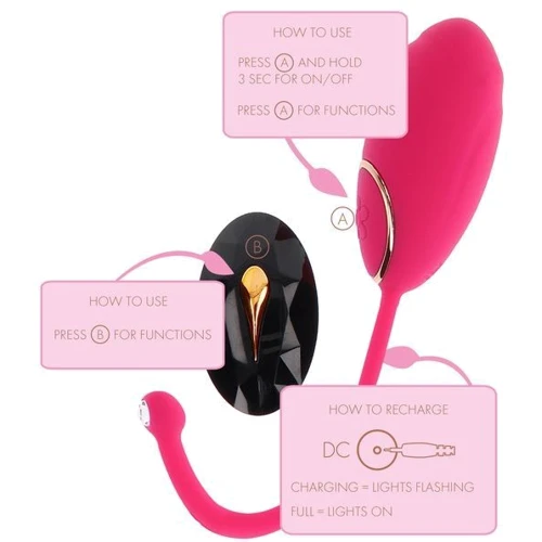 Віброяйце з пультом дистанційного керування Toy Joy - Lily Remote Egg: Діаметр, см 3.3