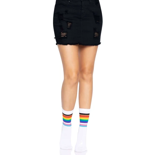 Носки женские в полоску Leg Avenue Pride crew socks Rainbow, 37–43 размер: Декор Без декора