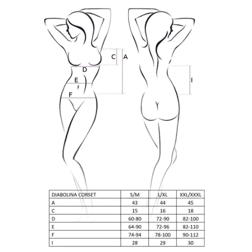 Еротичний корсет Passion DIABOLINA CORSET black L / XL: Вид Комплекти