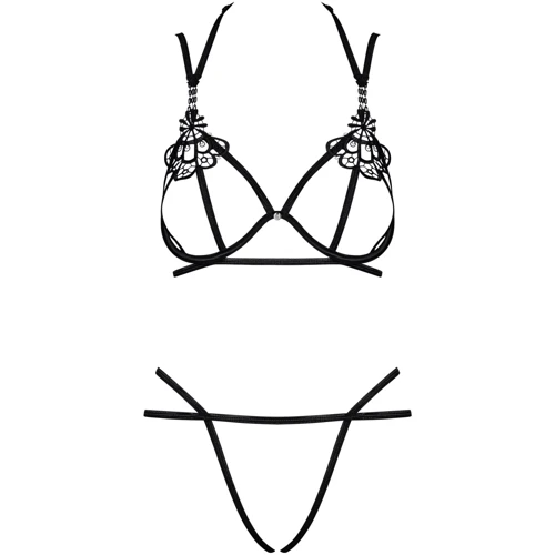 Сексуальный комплект Obsessive Badossa 2-pcs set black L/XL: Материал Полиамид