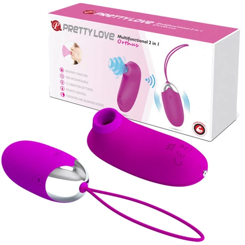 Комплект из виброяйца и вакуумного стимулятора Pretty Love ORTHUS Multifunctional 2 in 1, BI-014901W