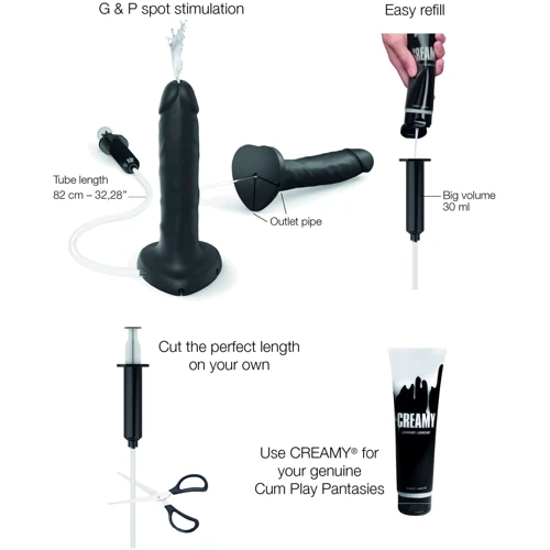 Фаллоимитатор Strap-On-Me Squirting Cum Realistic Dildo Black XL: Наличие вибрации Нет