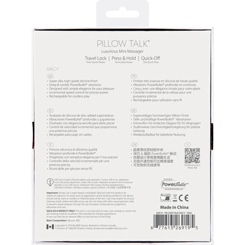 Роскошный вибратор PILLOW TALK - Racy Teal с кристаллом Сваровски фото 8