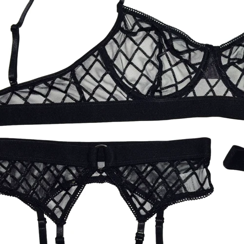 Эротический комплект NDS S19103IBK Black (M, L, ХL) (23688): Фактура Сетка