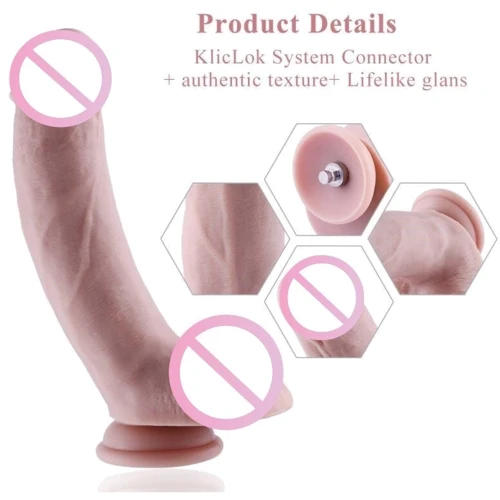 Силиконовый фаллоимитатор для секс-машин Hismith 8.3″ Silicone Dildo: Тип Реалистичные
