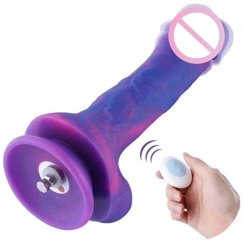 Фаллоимитатор 8.2″ с вибрацией для секс-машин Hismith Purple Silicone Dildo with Vibe: Длина проникновения, см 15