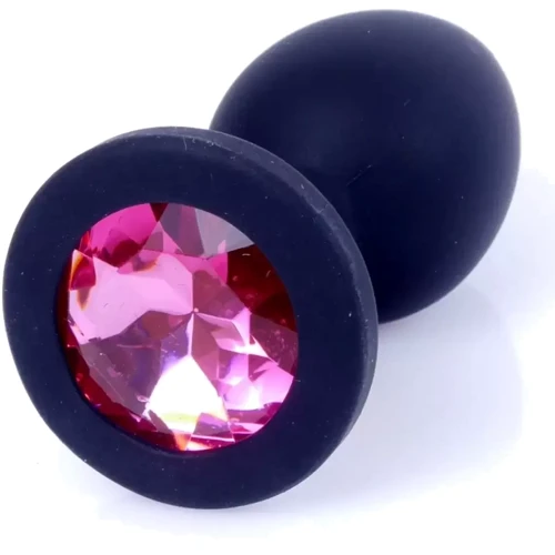 Анальная пробка Boss Series - Jewellery Black Silicon PLUG Medium Pink (BS6400087): Наличие вибрации Нет