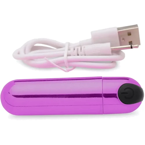 Вибропуля BANG! 10X Vibrating Metallic Bullet (фиолетовый): Длина, см 7.6