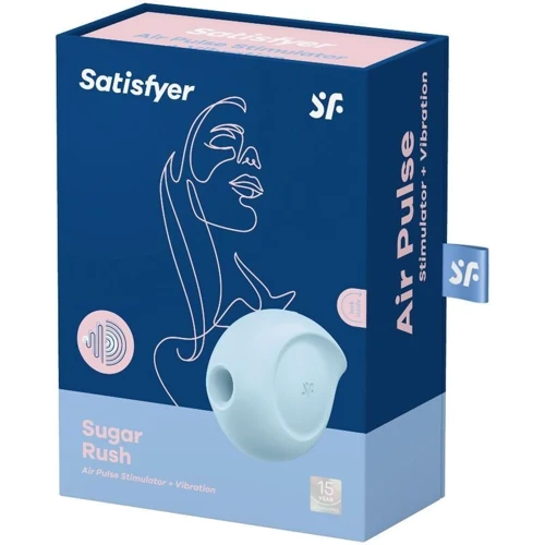 Вакуумний кліторальний стимулятор із вібрацією Satisfyer Sugar Rush Blue: Тип і форма Вібромасажер