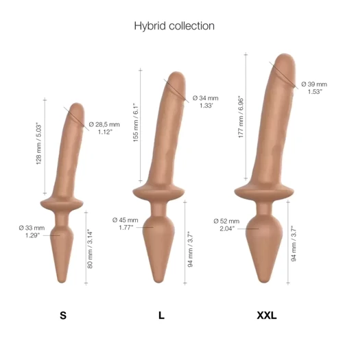 Анальная пробка с дилдо Strap-On-Me Switch Plug-In Realistic Dildo Caramel - S: Материал Силикон