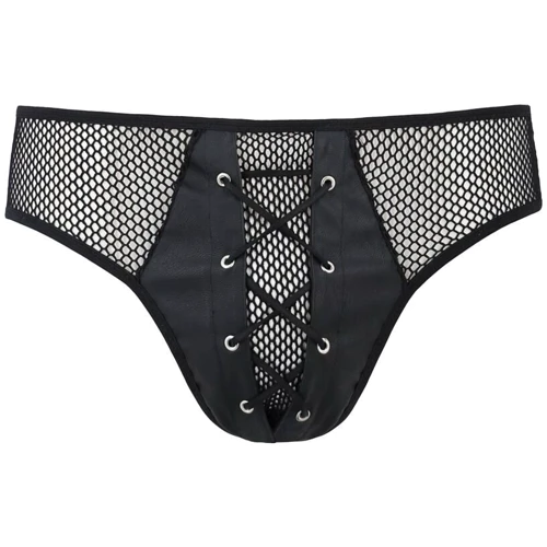 Трусы Passion 035 SLIP RICHARD black S/M: Декор Шнуровка