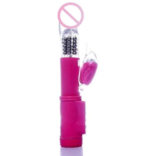 Вибратор с ротацией и стимулятором клитора Boss Series - Bird PINK, BS2600096