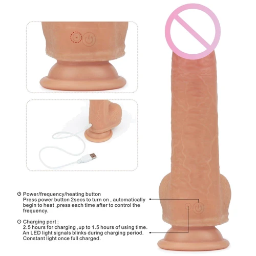 Вібратор з ротацією та підігрівом LoveToy Dual-Layered Silicone Nature Cock Anthony 8.5" Flesh: Для кого унісекс