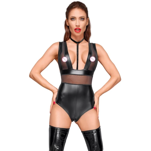 Боди Noir Handmade F183 Powerwetlook body Black, L