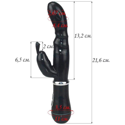 Вибратор кролик NDS 7329-4 Black (22111): Тип и форма Кролик