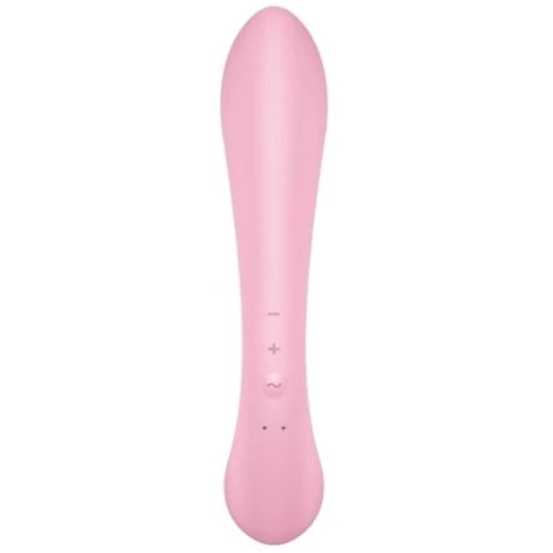 Двосторонній вібратор-кролик Satisfyer Triple Oh Pink, 3 мотори, руків’я-масажер: Тип управління кнопкове