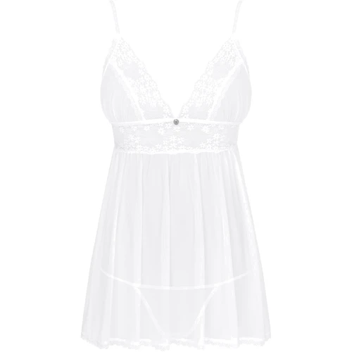 Эротический бэби-долл и стринги Obsessive Heavenlly White M/L: Применение На тело