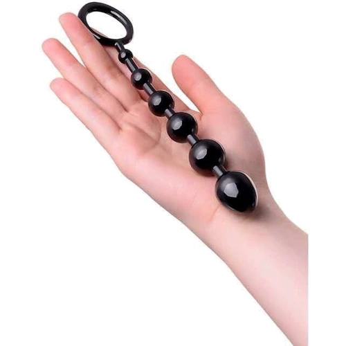Анальная цепочка Toyfa A-Toys Anal Beads S-Seiz, черная: Наличие вибрации Нет