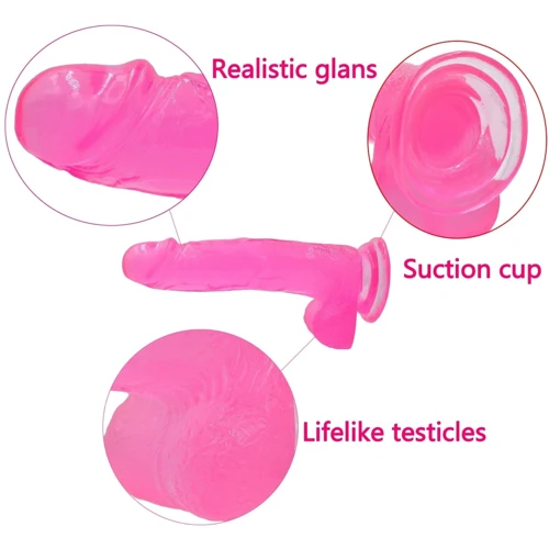Фаллоимитатор LoveToy Jelly Studs Large Pink: Мошонка Есть