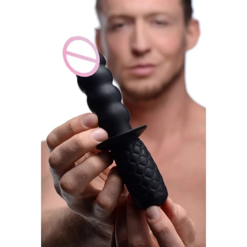 Анальный вибратор с рукоятью The Handler 10x Silicone Vibrating Thruster