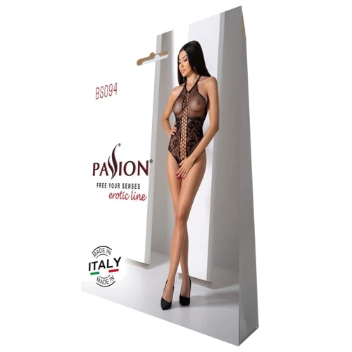 Бодістокінг з імітацією корсетного шнурівки Passion BS094 One Size, black: Декор Без декора