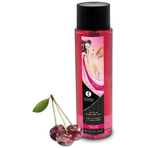 Гель для душу Shunga Shower Gel - Frosted Cherry (370 мл) з рослинними оліями та вітаміном Е