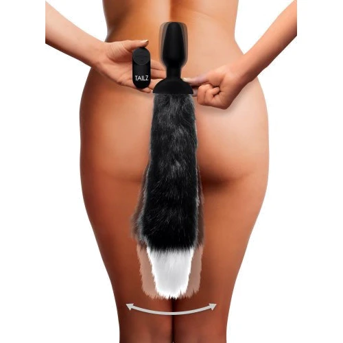 Анальная пробка Xr Brands Waggerz Moving and Vibrating Fox Tail Anal Plug с хвостом: Для кого Унисекс