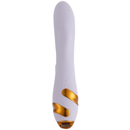 Вибратор-кролик с флоггером LOCKINK Sevanda Whip Vibrating Massage Wand - White & Golden: Диаметр, см 3.7