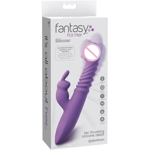 Вибратор кролик Fantasy For Her Her Thrusting Silicone Rabbit: Тип управления Кнопочное